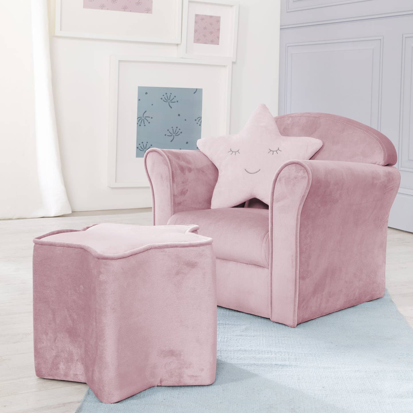 Poltrona Lil sofà bambini rosa