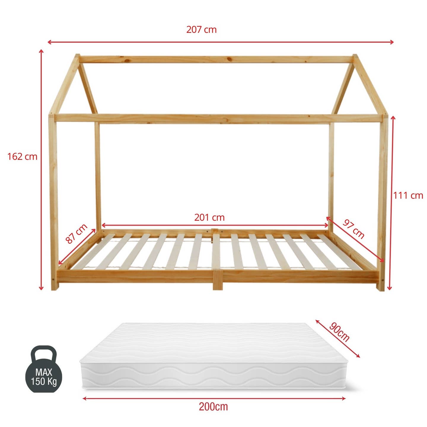 Letto a casetta 90x200