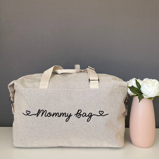 Borsone mommy bag scritta nera