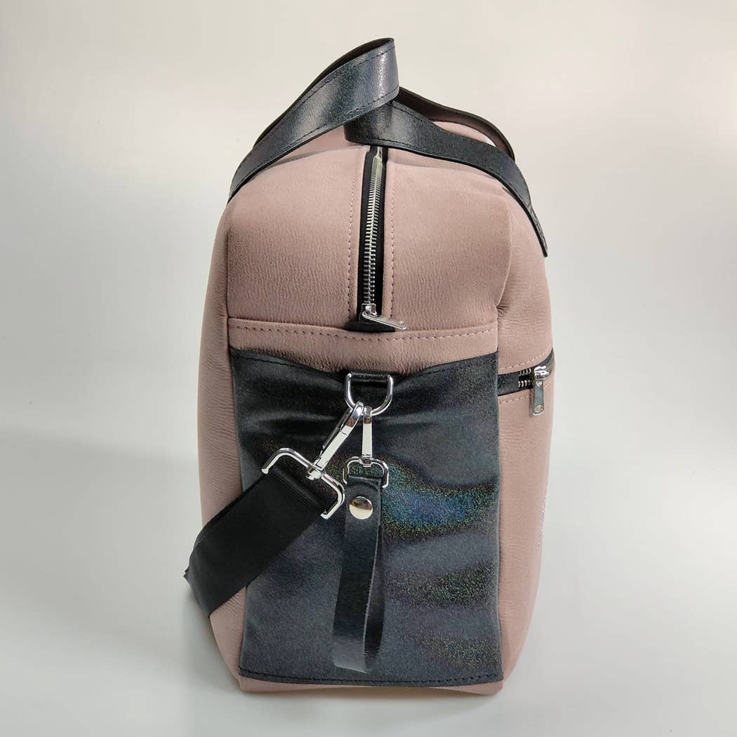 Borsone mommy bag Nabuck rosa