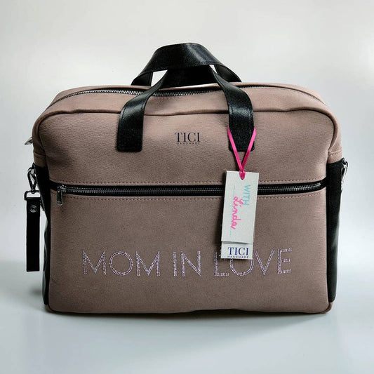 Borsone mommy bag Nabuck rosa