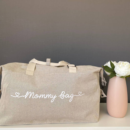 Borsone mommy bag scritta bianca