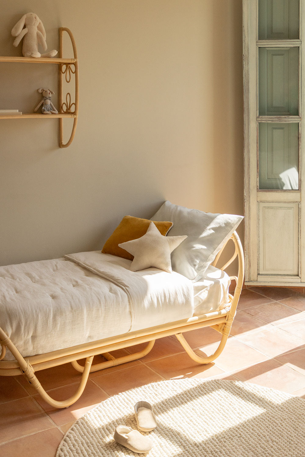 Letto Dahlia in rattan con materasso