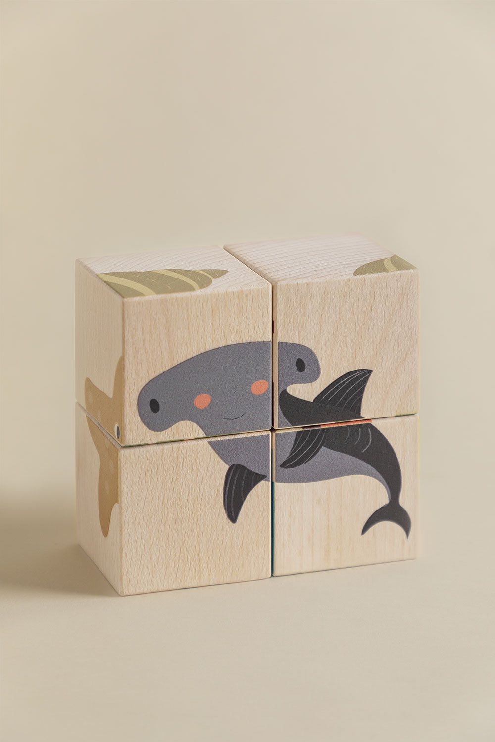 Puzzle cubi di legno sea