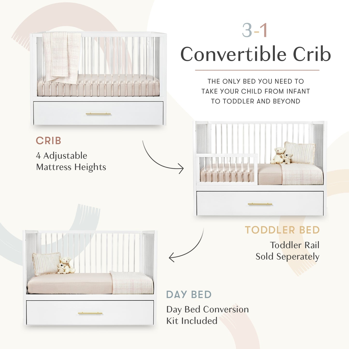 Lettino evolutivo hush crib 3 in 1