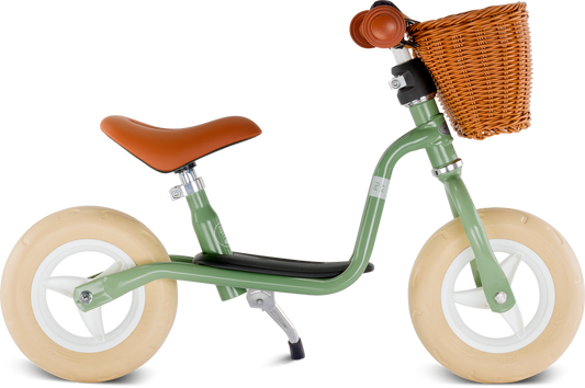 Balance bike retrò verde con cestino - Vickylù infanzia