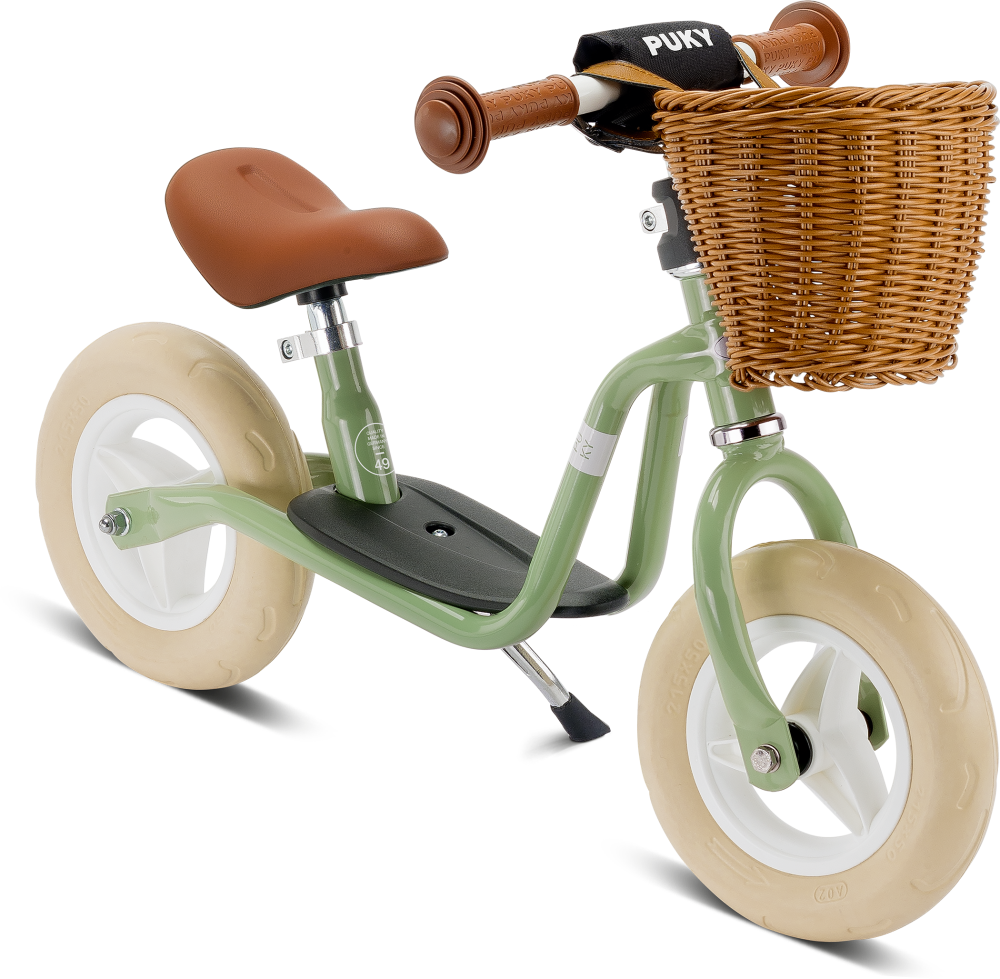 Balance bike retrò verde con cestino - Vickylù infanzia