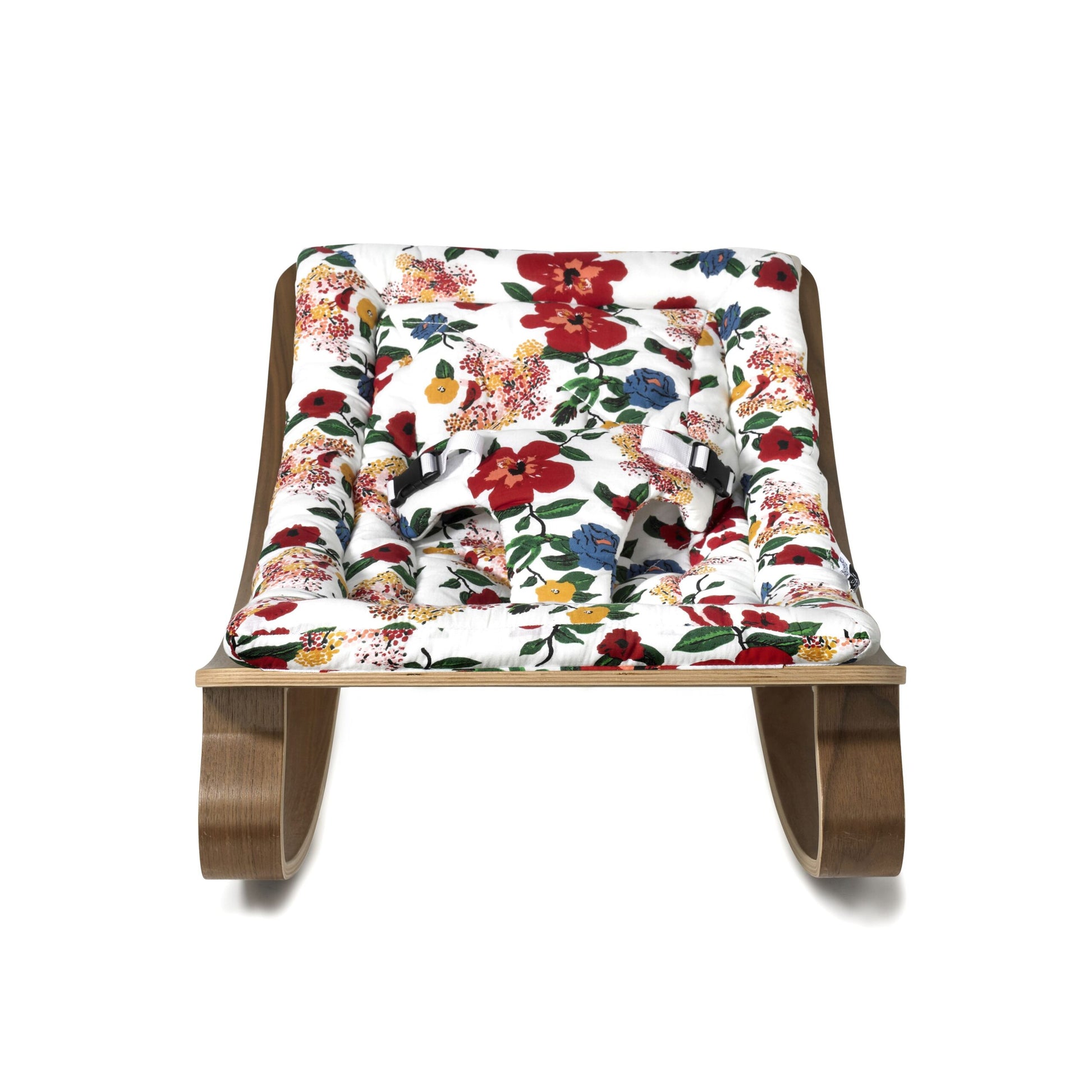 LEVO Baby Rocker in Noce con Cuscino Hibiscus - Vickylù infanzia