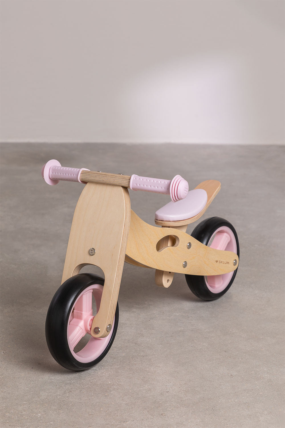 Triciclo di legno 2in1 rosa - Vickylù infanzia