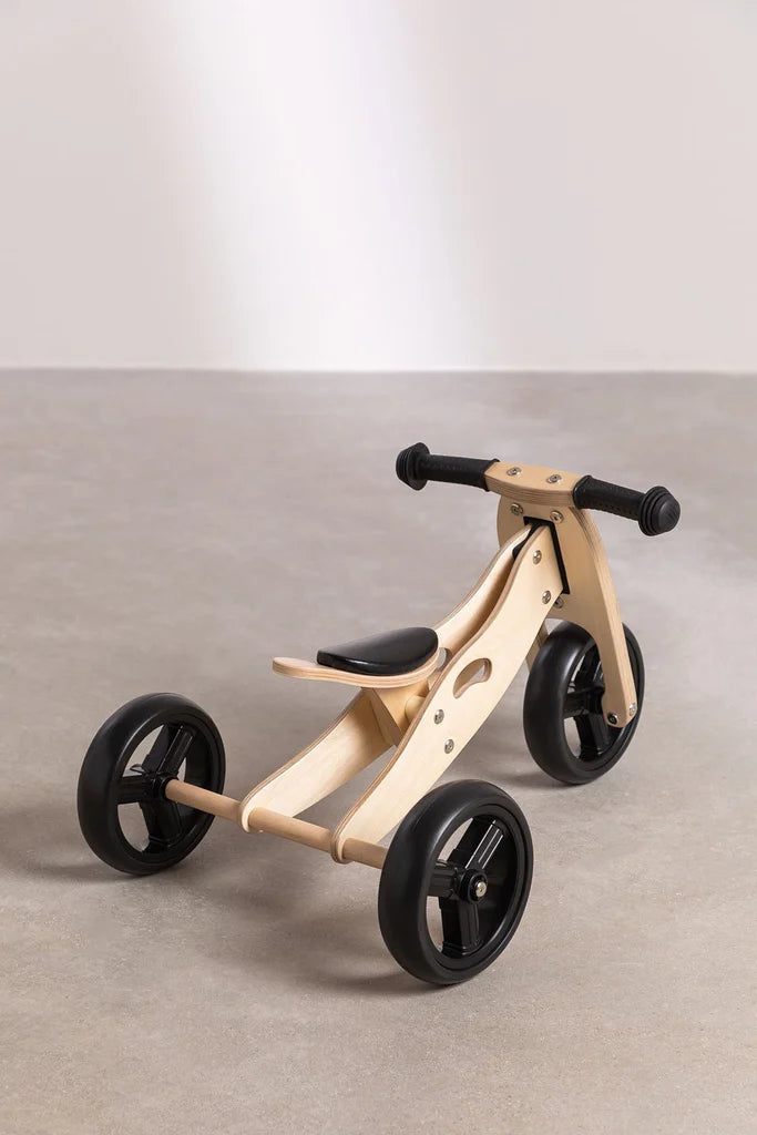 Triciclo di legno 2in1 nero - Vickylù infanzia