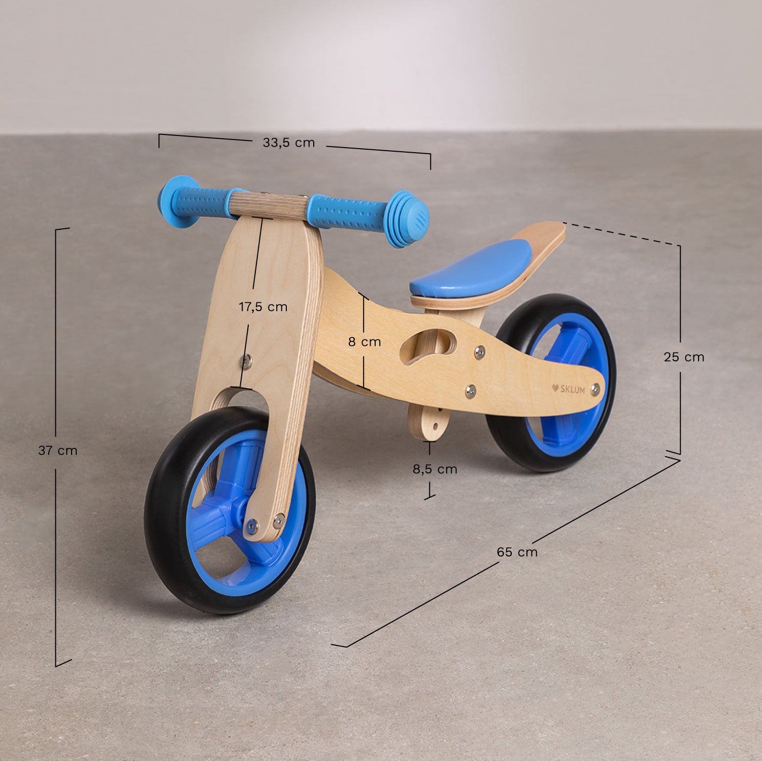 Triciclo di legno 2in1 blu - Vickylù infanzia